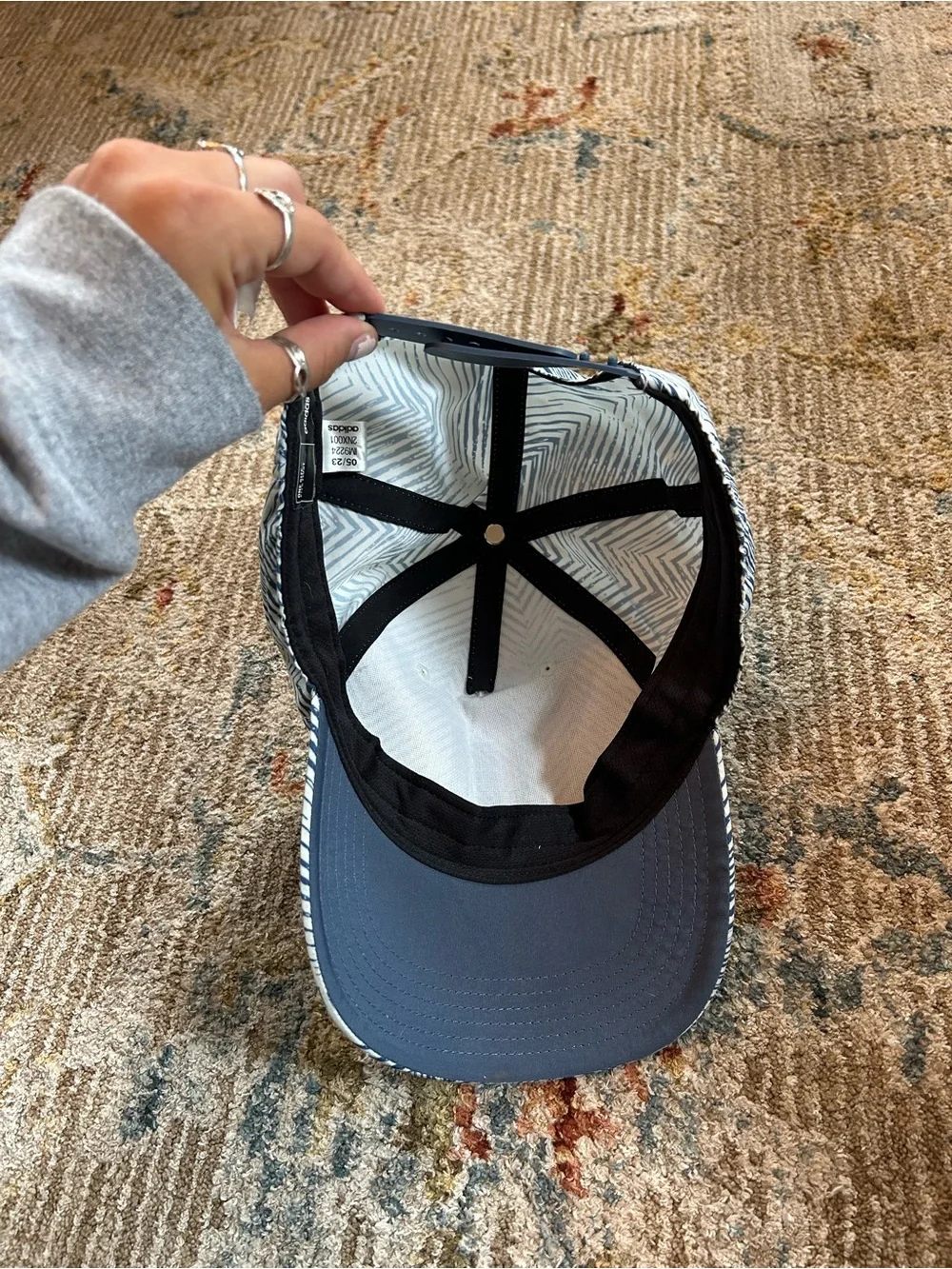 adidas Navy and White Chevron Strapback Cap